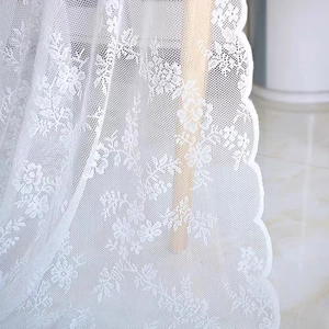 French style white lace rectangular tablecloth featuring delicate rose floral patterns