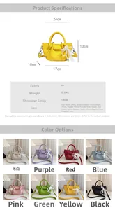 Détails des mini sacs seaux avec poignées nouées et nœuds en dentelle en diverses couleurs