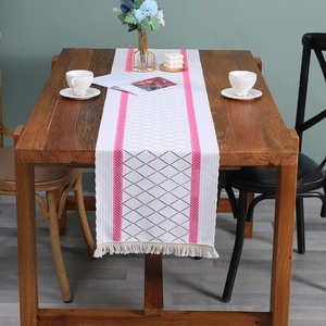 Table Runner Polyester Lace Hollow Tassel Nordic Style Boho Decorative Kitchen Dining Wedding Decor