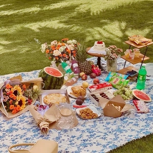 Grande Couverture de Pique-nique Extérieure Imperméable Tapis Anti-humidité Style Américain Nappe en Mélange de Coton pour Camping