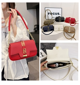 Detailed views of leather saddle bag showing multi-color options and interior storage capacity