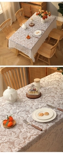 Détail d'une nappe en dentelle baroque vintage avec texture en maille et motifs floraux