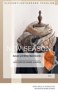 Détail d'une écharpe d'hiver chaude à franges sur mannequin en orange et gris