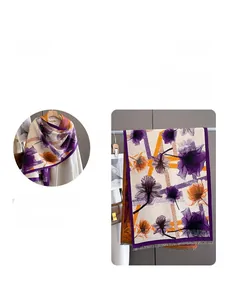 Detail showing the floral pattern texture and fabric of this thick cashmere-like shawl