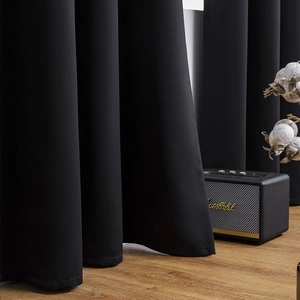 Modern black blackout curtains with premium texture for bedroom noise reduction