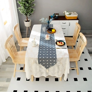 Nordic Modern Geometric Chevron Table Runner With Tassels Decorative Polyester Woven Table Runner For Kitchen Dining Room Home Decor