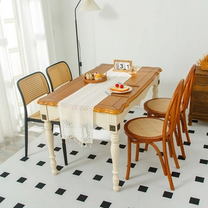 Camino de Mesa Estilo Nórdico a Rayas Con Patrón de Diamante y Borlas Tela de Poliéster Para Decoración de Mesa de Comedor Boda Hogar