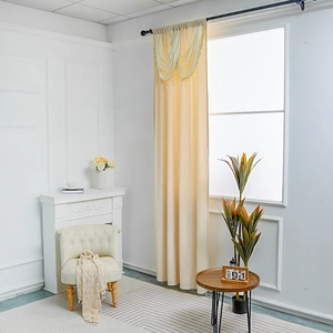 Luxus Polyester Verdunkelungsvorhänge Mit Wellenvolant Quastenperlen Modern Einfarbig Für Wohnzimmer Schlafzimmer