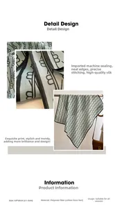Detail view of 68x68cm silk-textured square scarf with letter B print and contrast border