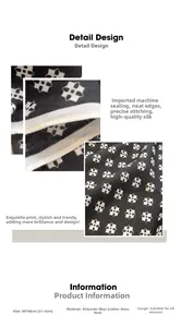Detail view of 68x68cm floral square scarf showing fabric texture and machine-stitched edge
