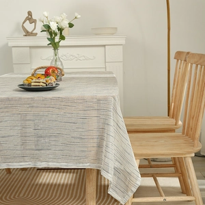 Nordic Style Stripe Tablecloth Polyester Tassel Edge Dining Room Kitchen Modern Simple Home Decor