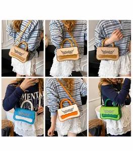 Detail showing various color options and contrast tones of the fashion crossbody box bag
