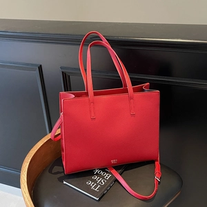 Borsa Tote Grande Capacità Pelle PU Trama Litchi Borsa A Mano Tracolla Donna Retrò Minimalista Ufficio Quotidiano