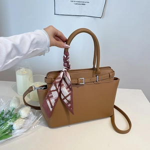 Mode PU Litchi Textuur Tote Bag Voor Vrouwen Grote Capaciteit Crossbody Tas Met Metalen Gesp Casual Schouder Handtas