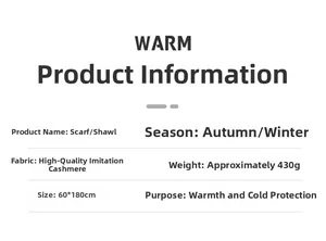 Detailed specifications of the 430g thick imitation cashmere scarf and shawl for winter