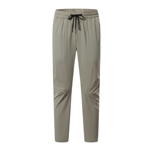 Pantaloni sportivi da uomo ad asciugatura rapida con vita elastica e coulisse in kaki