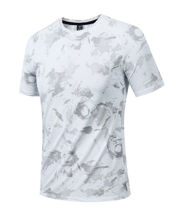 Macro shot of breathable quick-dry fabric texture on men's round neck sports t-shirt