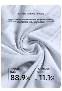 Détail du tissu respirant en 88,9% Nylon et 11,1% Spandex avec structure à micro-perforations