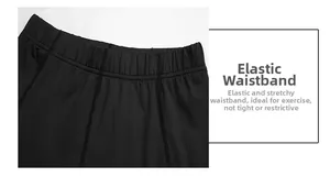 Detail of high-elastic waistband with reinforced vertical stitching on black sports leggings