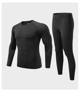 Detail view of men's compression sports set with elastic fabric and ergonomic seams
