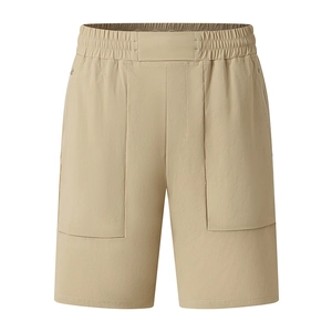 Pantaloncini sportivi da uomo kaki ad asciugatura rapida con tasche e elastico
