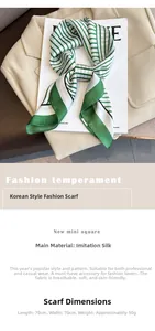 Détail d'un foulard carré en soie artificielle à rayures vertes et blanches sur un costume