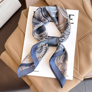 Elegant Square Scarf Paisley Floral Faux Satin Satin Soft Neckerchief For Women Office Fashion Accessory