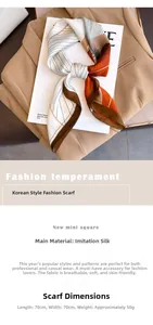 Detail of a 70x70cm geometric silk-like square scarf in brown and orange tones