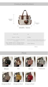 Detailed dimensions and specifications chart for the large PU leather bucket handbag