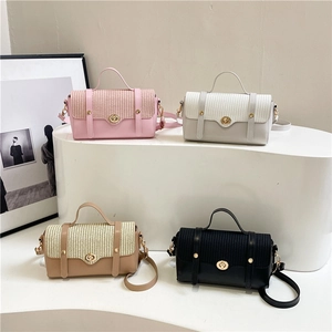 Elegant multi-color crossbody handbags with textured flaps and gold rotary locks