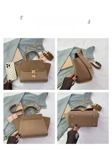 Multi-angle view of vintage textured crossbody wing bag with metal chain strap and top handle