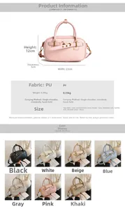 Guide des tailles du sac tissé avec largeur de 22cm et sept options de couleurs