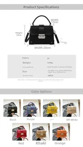 Size chart and technical specifications for this woven pattern small box bag for women