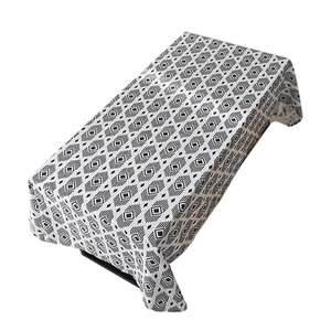 Nordic black and white geometric rectangle tablecloth with diamond stripe pattern