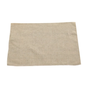Minimalist rectangular beige linen placemat with premium stitching for dining decor