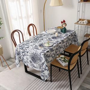 Rectangular Polyester Tablecloth Waterproof Oilproof Nordic Floral Geometric Pattern Desk Cover For Kitchen Dining Room