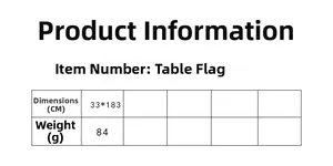 Detailed size chart for lace table runner showing 33x183cm dimensions and 84g weight