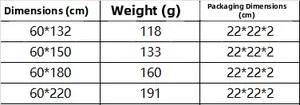 Size chart for white lace window valances showing dimensions from 132cm to 220cm long