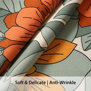 Thickened American vintage cotton linen tablecloth with floral pattern and wrinkle-free texture