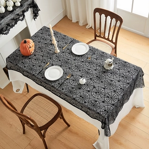 Halloween zwart kant spinnenweb tafelkleed voor feestelijke tafeldecoratie thuis