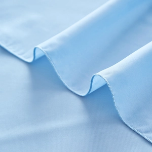 Light blue chiffon table runner featuring fine texture and exquisite hemmed edges