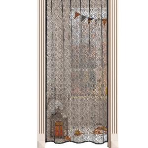 Halloween black lace door curtain with ghost hand and pumpkin decor for party themes