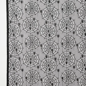 Tenda per porta Halloween in pizzo nero con motivi a ragnatela e ragno decorativo