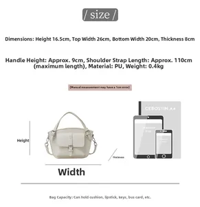 Detailed size chart for retro bucket bag with dimensions and capacity comparison view