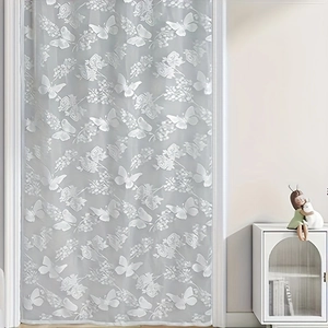 Französischer Vintage-Spitzenvorhang mit Blumenstickerei in hellem Innendesign
