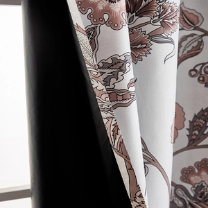 European vintage floral blackout curtains with dual-layer fabric for living room and bedroom
