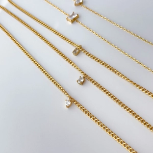 Bracelet De Chevillère En Acier Titane Zircon Plaqué Or 18K Géométrique Carré Coeur Goutte Bijoux Fins Pour Femmes