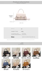 Détails du sac en cuir PU dimensions 25x15x9cm avec plusieurs options de couleurs