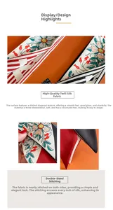 Macro detail of twill silk scarf showing fine double-sided stitching and floral pattern