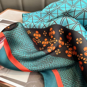 Fashionable silk scarf for women featuring multi-pattern patchwork and vibrant beach shawl